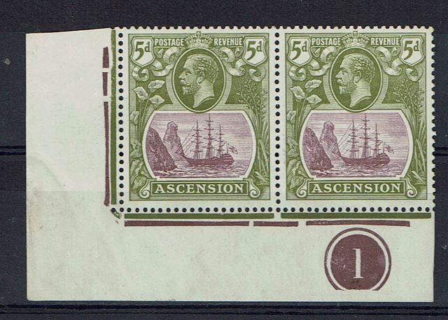 Image of Ascension SG 15d/15dc VLMM British Commonwealth Stamp